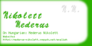 nikolett mederus business card